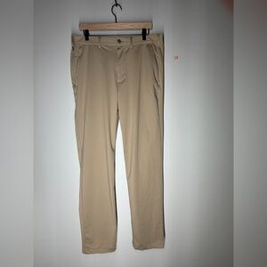 Lands’ End Tailored Khaki Performance Dress Pants Quiet Luxury Golfcore Men 34/T